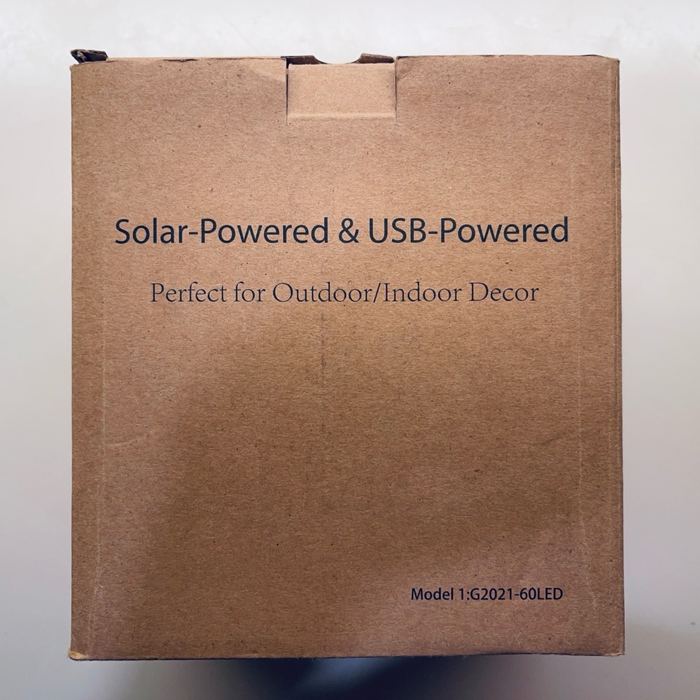 NEW 60LED Globe String Lights -Solar-& USB-Powered - Picture 2 of 4